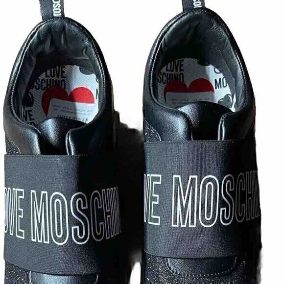 Moschino Love Women's Shoes Black Size 7 Brand New heart Design Moschino…